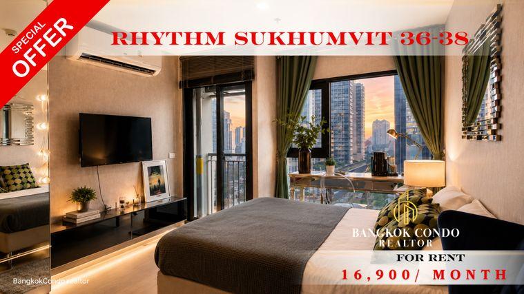 รูป 🍀🍀 Modern Room💙 ให้เช่า📌 ริทึ่ม สุขุมวิท 36-38 (Line: @rent2022) BTS ทองหล่อ ห้องสวย พร้อมเข้าอยู่ ราคาดี!!🔖A01441 - รูปที่ 1/9