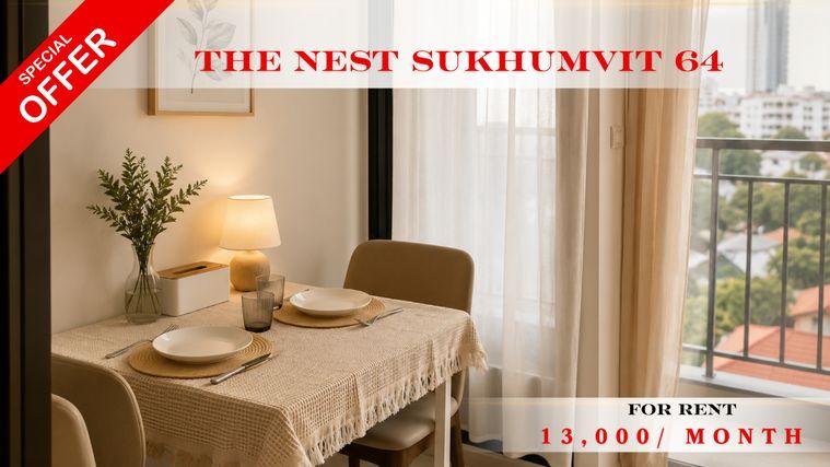 picture 🍀🚆 Cozy Room For Rent 📌 The Nest Sukhumvit 64 (Line: @rent2022) | Near BTS Punnawithi    ✨Ready to move in | Great price! ✨   📌 Ref Code: A10862 - 1/9