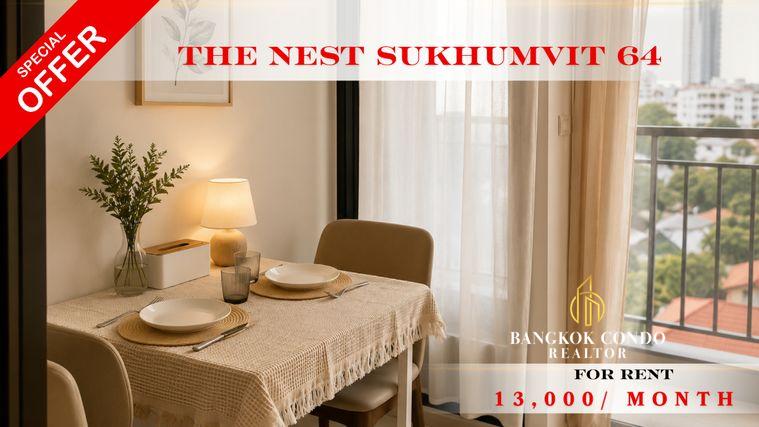 picture 🍀🚆 Cozy Room For Rent 📌 The Nest Sukhumvit 64 (Line: @rent2022) | Near BTS Punnawithi ✨Ready to move in | Great price! ✨ 📌 Ref Code: A10862 - 1/9