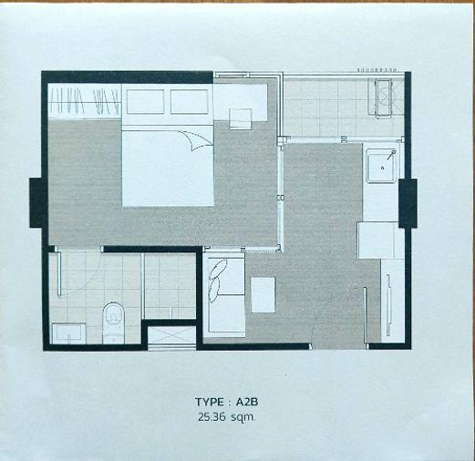 รูป 🏡 ให้เช่า Kave Town Space 12,000฿💖  ✨ ตึก C ชั้น 8 วิวสวน ห้องครัวแยก แปลนพิเศษ - รูปที่ 3/11