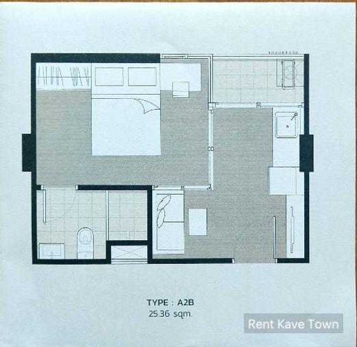 รูป 🏡 ให้เช่า Kave Town Space 12,000฿💖 ✨ ตึก C ชั้น 8 วิวสวน ห้องครัวแยก แปลนพิเศษ - รูปที่ 3/11