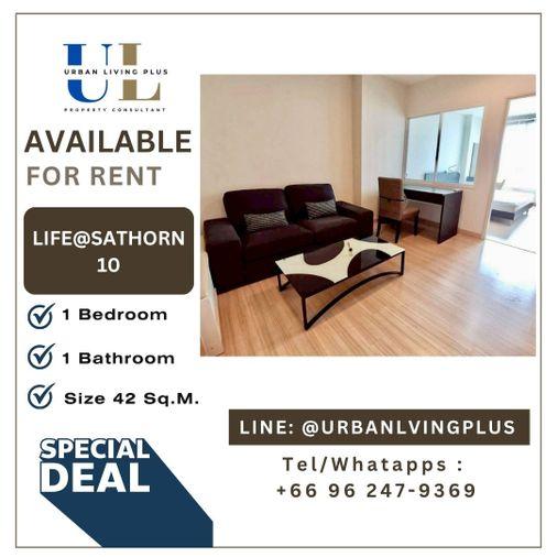 รูป ( UL2605261 ) Tel/Line 096-2479369 ✨ให้เช่า LIFE @SATHORN10 Condo , 1 ห้องนอน, 1 ห้องน้ำ, ขนาด 42 ตร.ม. ห้องสวย , ราคาพิเศษ!! - รูปที่ 1/8