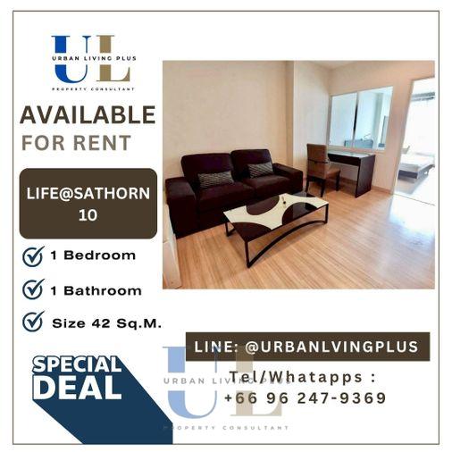 รูป ( UL2605261 ) Tel/Line 096-2479369 ✨ให้เช่า LIFE @SATHORN10 Condo , 1 ห้องนอน, 1 ห้องน้ำ, ขนาด 42 ตร.ม. ห้องสวย , ราคาพิเศษ!! - รูปที่ 1/8