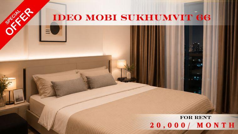 picture 💙🚆 Modern Room For Rent 📌 Ideo Mobi Sukhumvit 66 Condominium (Line: @rent2022) | Near BTS Udom Suk  ✨ Ready to move in! ✨ 📌 Ref Code: A01251 - 1/9