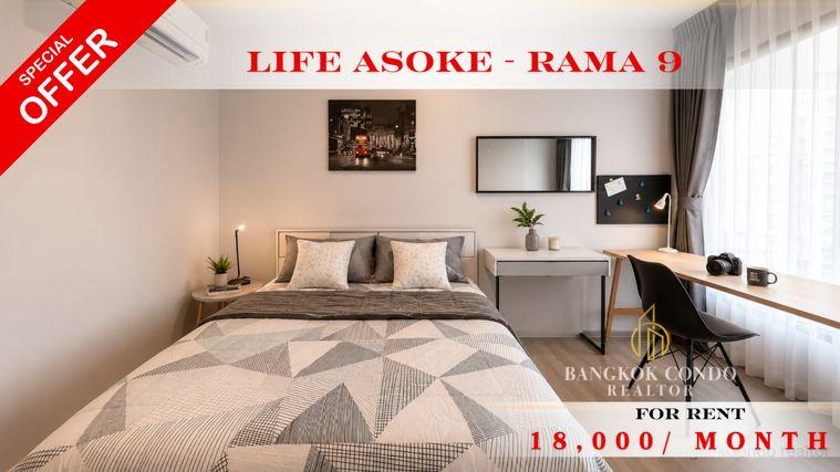 รูป 🍀🍀 Cozy room🍀ให้เช่า📌 ไลฟ์ อโศก-พระราม9 (Line:@rent2022)MRT พระราม9✨พร้อมเข้าอยู่🔖A01371 - รูปที่ 1/9