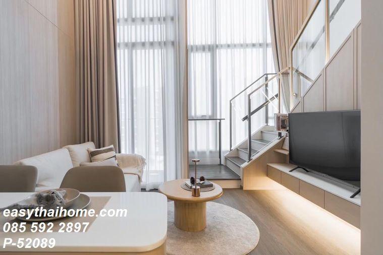 รูป P-52089 + คอนโดให้เช่าห้องหรูแบบ Duplex Whizdom The Forestias Maythopia 1 ห้องนอน ชั้น 10 วิวเมือง ใกล้ BTS อุดมสุข Line: @easythaihome 085-592-2897 - รูปที่ 4/13