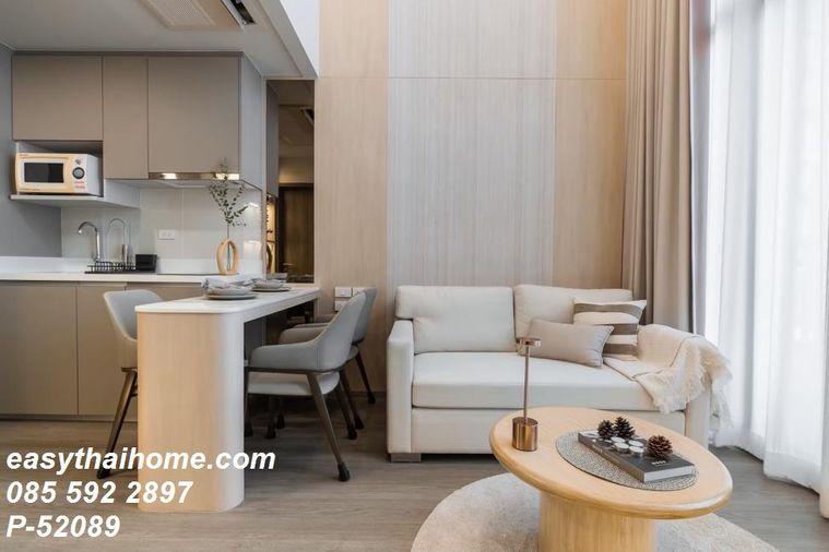 รูป P-52089 + คอนโดให้เช่าห้องหรูแบบ Duplex Whizdom The Forestias Maythopia 1 ห้องนอน ชั้น 10 วิวเมือง ใกล้ BTS อุดมสุข Line: @easythaihome 085-592-2897 - รูปที่ 5/13