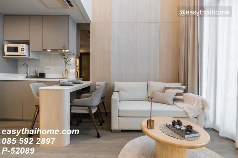 รูป P-52089 + คอนโดให้เช่าห้องหรูแบบ Duplex Whizdom The Forestias Maythopia 1 ห้องนอน ชั้น 10 วิวเมือง ใกล้ BTS อุดมสุข Line: @easythaihome 085-592-2897 - รูปที่ 5/13