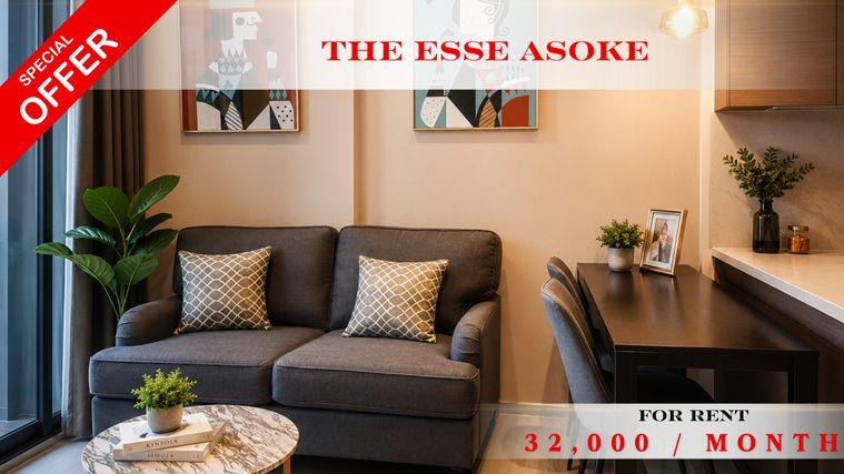 picture 💝🚆 Fully Furnished For Rent 📌 The ESSE Asoke (Line: @rent2022) | Near BTS Asoke & MRT Sukhumvit  ✨Prime CBD Location ✨  📌Code: A09449 - 1/6