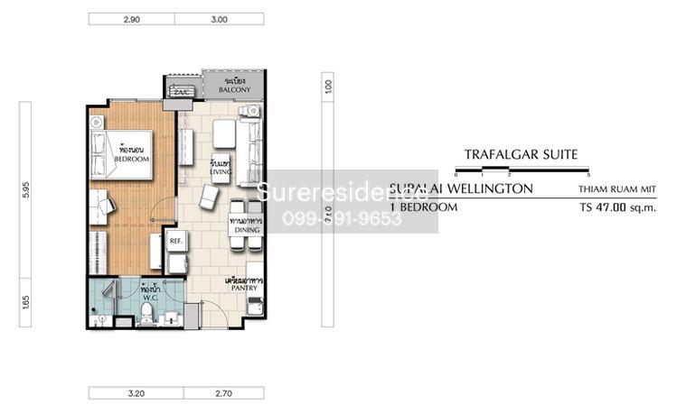 picture 9802, 1 Br. condo for rent at Supalai Wellington 1. - 6/15
