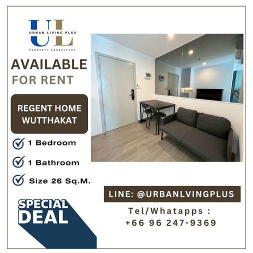 รูป ( UL2606052 ) ✨Tel/Line 096-2479369✨ให้เช่า รีเจ้นท์ โฮม วุฒากาศ 1 ห้องนอน 1 ห้องน้ำ ขนาด 26 ตร.ม. ชั้นสูง ห้องใหม่ พร้อมอยู่✨ - รูปที่ 1/11