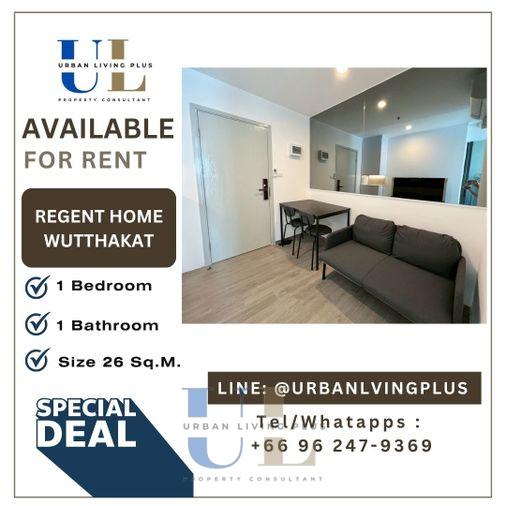 รูป ( UL2606052 ) ✨Tel/Line 096-2479369✨ให้เช่า รีเจ้นท์ โฮม วุฒากาศ 1 ห้องนอน 1 ห้องน้ำ ขนาด 26 ตร.ม. ชั้นสูง ห้องใหม่ พร้อมอยู่✨ - รูปที่ 1/11