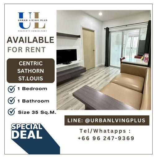 รูป ( UL2606125 )✨Tel/Line 096-2479369✨ ให้เช่า !! เซ็นทริค สาทร - เซนต์หลุยส์ 1 ห้องนอน 1 ห้องน้ำ ขนาด 35 ตร.ม. ห้องสวย พร้อมอยู่✨✨ - รูปที่ 1/9