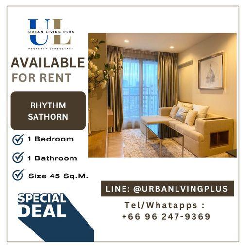 รูป ( UL2606124 )✨Tel/Line 096-2479369✨ สำหรับเช่า !! คอนโด ริธึ่ม สาทร21 , 1 ห้องนอน 1 ห้องน้ำ ขนาด 45 ตร.ม. ห้องสวย สภาพดี✨✨ - รูปที่ 1/8