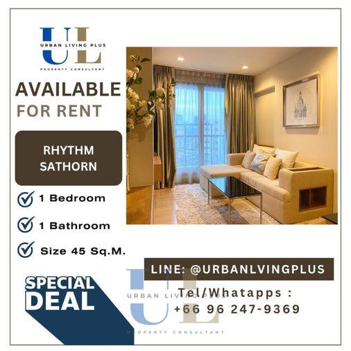 รูป ( UL2606124 )✨Tel/Line 096-2479369✨ สำหรับเช่า !! คอนโด ริธึ่ม สาทร21 , 1 ห้องนอน 1 ห้องน้ำ ขนาด 45 ตร.ม. ห้องสวย สภาพดี✨✨ - รูปที่ 1/8