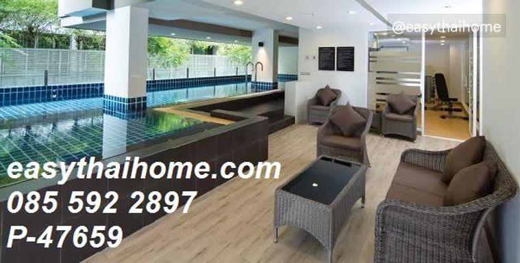 รูป P-47659 🔑 ให้เช่าห้องแบบ 2นอน คอนโดห้องสวย ทรี คอนโด เอกมัย ใกล้ BTS เอกมัย ชั้น2 เฟอร์ครบ มีเครื่องซักผ้า วิวเมือง Line: @easythaihome 085-592-2897 - รูปที่ 2/13