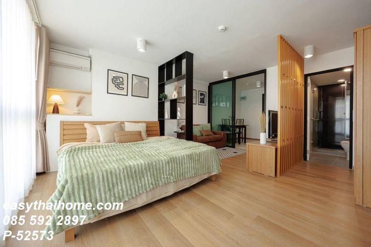 รูป P-52573 🔑 ให้เช่าห้องสตูดิโอ คอนโดใกล้ BTS พระโขนง แบงค์คอก เฟลิซ สุขุมวิท 69 ชั้น5 เฟอร์ครบ วิวเมือง Line: @easythaihome 085-592-2897 - รูปที่ 6/9