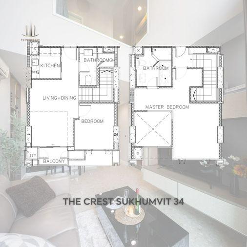 รูป ขายด่วน 📍 The Crest Sukhumvit 34 📍 2 ห้องนอน 2 ห้องน้ำ เดินทางสะดวก ใกล้ BTS ทองหล่อ - รูปที่ 15/15