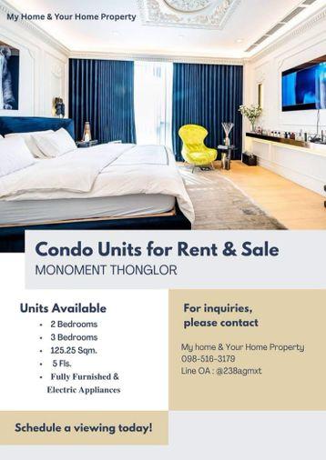 รูป For Rent&Sale  📌 The Monument Thonglor 📌 2 bedrooms   180,000/month. - รูปที่ 1/13