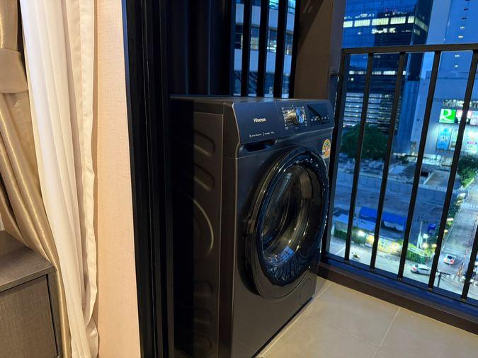 picture For Rent Brand new Condo “ 𝐍𝐮𝐞 𝐃𝐢𝐬𝐭𝐫𝐢𝐜𝐭 𝐑𝟗 “ 1 Bed 1 Bath, 10th Floor, Near : MRT-Rama 9 - 6/7