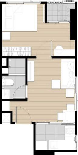 รูป (ว่าง1กรกฏาคม ต่อรองได้)ให้เช่าPlum Condo Sukhumvit97/1 - 1นอน 30ตรม. ชั้น5 - Line:@hac55 - รูปที่ 3/11