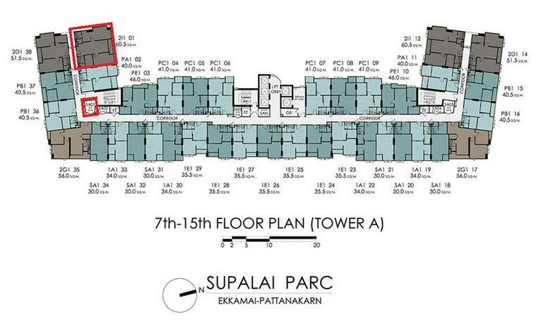 รูป Call : 061-227-7792 ขายเท่าทุน ไม่บวกกำไร!! SUPALAI PARC Ekkamai-Pattanakarn ตึก A ชั้น 12 วิวสระว่ายน้ำ Rare Item Room (เจ้าของขายเอง) - รูปที่ 2/13