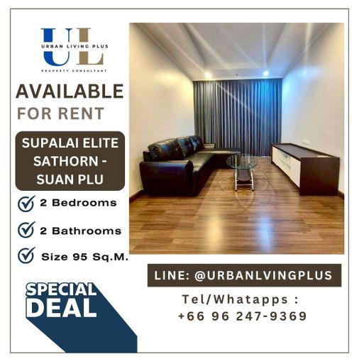 รูป ( UL2606292 ) Tel/Line 096-2479369✨ให้เช่า ศุภาลัย เอลีท สาทร สวนพลู 2 ห้องนอน 2 ห้องน้ำ ขนาด 95 ตร.ม. พร้อมเข้าอยู่ ราคาดีที่สุด! - รูปที่ 1/10