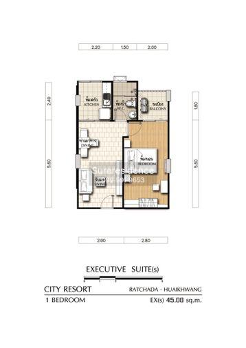 picture 2672CRH, 1 Br. condo for rent at Supalai City Resort Ratchada–Huaykhwang. - 7/12