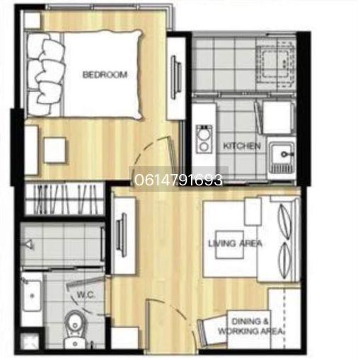 รูป ให้เช่า ยู ดีไลท์ 3 ประชาชื่น บางซื่อ 31 ตรม. | Floor 22 | วิวเมืองสวย 11,000 - รูปที่ 6/6