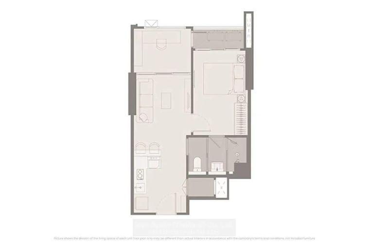 รูป RHYTHM Charoennakhon Iconic ชั้น 15 (1 Bed Plus) 43.5 ตร.ม. ทำเลทองตรงข้าม ICONSIAM ใกล้รถไฟฟ้า เฟอร์ครบพร้อมอยู่ - รูปที่ 3/9