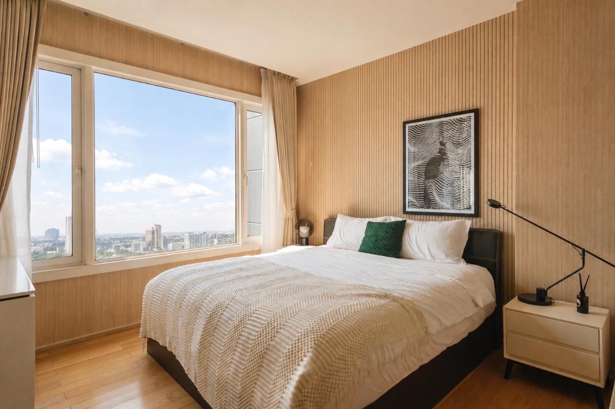 รูป SIRI at Sukhumvit 2 Bed แต่งครบมินิมอลญี่ปุ่น ห้องโปร่งรับลมวิวแม่น้ำทิศใต้ มีอ่างอาบน้ำ ห้องจริงสวยพร้อมเข้าอยู่ - รูปที่ 11/17