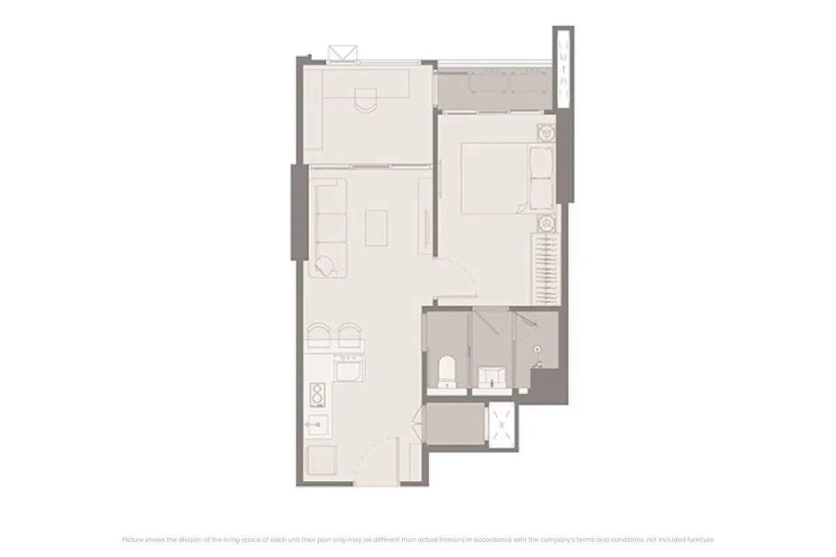 รูป RHYTHM Charoennakhon Iconic ชั้น 11 (1 Bed Plus) 35 ตร.ม. ทำเลทองตรงข้าม ICONSIAM ใกล้รถไฟฟ้า - รูปที่ 3/8