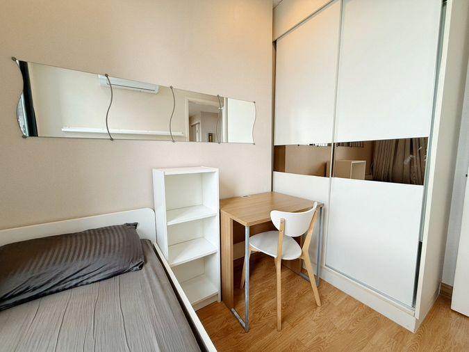 รูป Call : 063-859-5545 Condo Q House Sukhumvit 79 ติดรถไฟฟ้า BTS อ่อนนุช ห้องมุม 44.5 ตารางเมตร 2 ห้องนอน ชั้น26 ตกแต่งครบ - รูปที่ 6/13