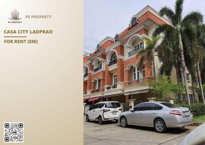 รูป ทาวน์เฮ้าส์ให้เช่า 🔥 Casa City Ladprao 🔥 3 ห้องนอน 4 ห้องน้ำ เฟอร์นิเจอร์ และ เครื่องใช้ไฟฟ้าครบ  - รูปที่ 1/16
