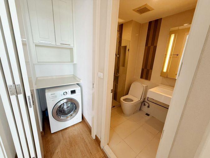 รูป Call : 063-859-5545 Condo Q House Sukhumvit 79 ติดรถไฟฟ้า BTS อ่อนนุช ห้องมุม 44.5 ตารางเมตร 2 ห้องนอน ชั้น26 ตกแต่งครบ - รูปที่ 7/13