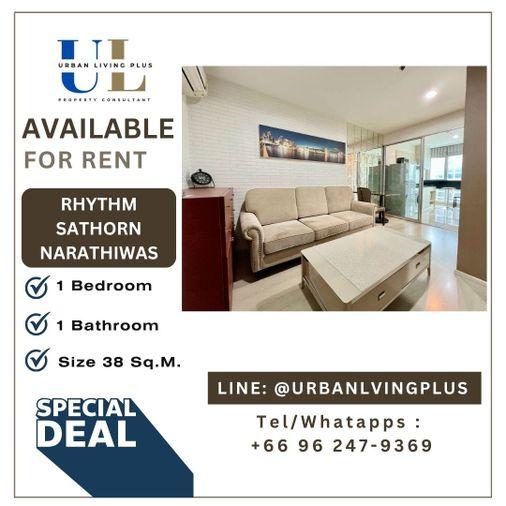 รูป ( UL2607114 ) Tel/Line 096-2479369 ✨ ให้เช่า ริทึ่ม สาทร-นราธิวาส✨ 1 ห้อนอน 1 ห้องน้ำ ขนาด 38 ตรม. ห้องสวย ราคาดีที่สุดๆ !!! - รูปที่ 1/8