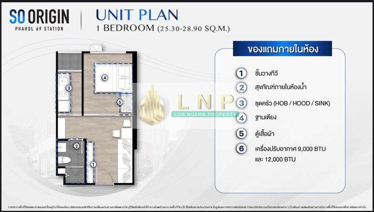 รูป 🏢 ขายคอนโด : SO Origin Phahol 69 Station (โซ ออริจิ้น พหลฯ 69 สเตชั่น) รหัสทรัพย์ | 📌LNP-C14027 - รูปที่ 8/8