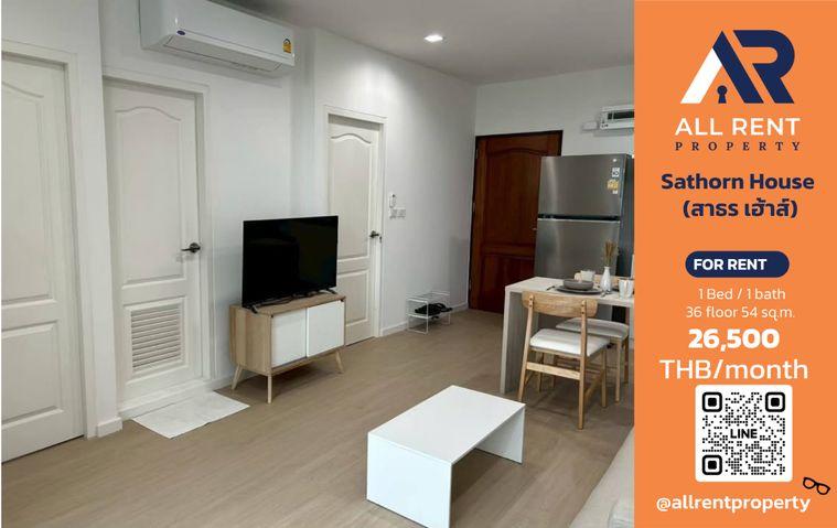 รูป 🔥 Sathorn House ห้อง 1 Bedroom Plus 54 ตร.ม. ชั้น 36 ใจกลางสาทร เพียง 26,500 บาท/เดือน ✨ ห้องใหญ่ วิวเมือง ทำเล CBD พร้อมเข้าอยู่ 🏙️ - รูปที่ 1/10