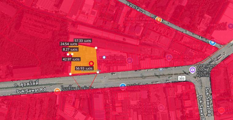 picture Land for sale, red layout, 2 rai 20 sq m., next to Suksawat Road, 8 lanes, large plot, ready to develop the project immediately (M10713) - 2/8