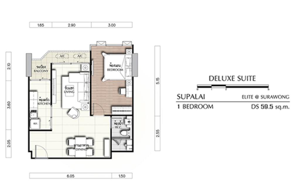 รูป  ขายด่วน !!  Supalai Elite Surawong, 1 นอน, 1 น้ำ, ห้องไซส์ใหญ่, ชั้นสูง 20++, ห้องอยู่ทางทิศใต้ !! Code C20240201754 ตกแต่งบางส่วน, ราคาพิเศษ!! - รูปที่ 3/3