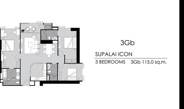 รูป ห้องว่าง* ✅ ✅ ให้เช่า - Supalai ICON Sathorn , Luxury Class 3 ห้องนอน พร้อมเข้าอยู่ ติดต่อไลน์ @bktasset โทร 095-325-8928 - รูปที่ 10/10