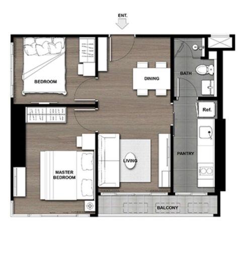 รูป 2 ห้องนอน🦊HunterCondo🦊Urbano Rajavithi - รูปที่ 8/8