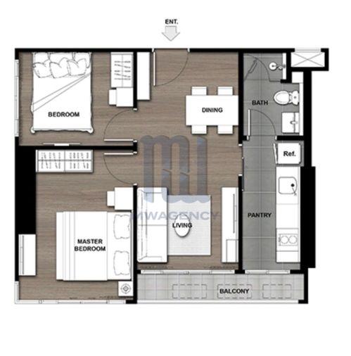 รูป 2 ห้องนอน🦊HunterCondo🦊Urbano Rajavithi - รูปที่ 8/8
