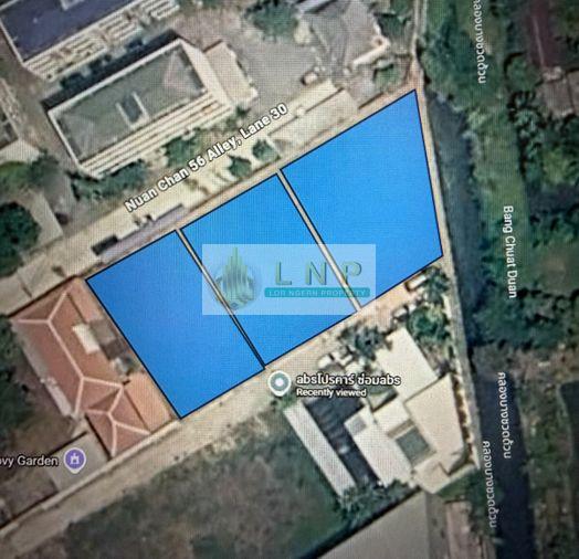 รูป 🏠 ขายที่ดิน : ที่ดิน 3 แปลงติดกัน ซอยนวลจันทร์ 56 รหัสทรัพย์ | 📌LNP-H1092 - รูปที่ 2/9