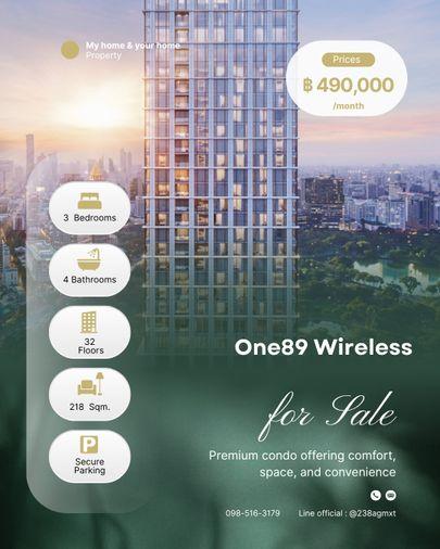 รูป 💎For rent Luxury Condo  📍 One89 Wireless 📍   Rent Prices   490,000/ month.  - รูปที่ 1/16
