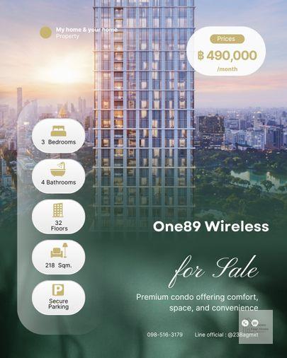 รูป 💎For rent Luxury Condo 📍 One89 Wireless 📍 Rent Prices 490,000/ month. - รูปที่ 1/16