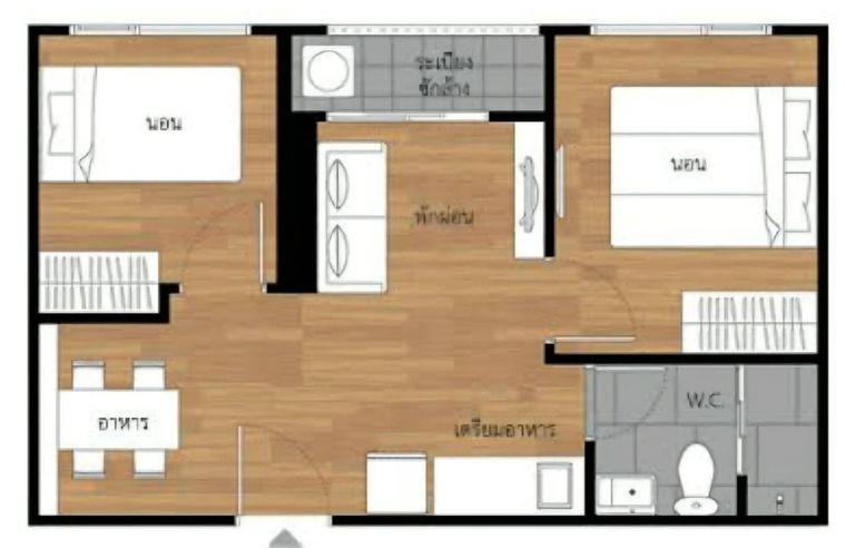 รูป 2 ห้องนอน🦊HunterCondo🦊ยานนาวา💥ลุมพินี เพลส รัชดา - สาธุ🔴🟢🟡 - รูปที่ 6/8