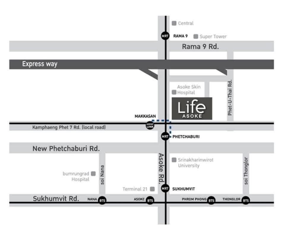รูป ให้เช่าคอนโด Life Asoke 2นอน2น้ำ (คอนโดติด MRT เพชรบุรี เดินทางสะดวก)  Life Asoke  2 bed 2 bath 55 Sqm Floor 16 Condo for rent 27K   - รูปที่ 18/21