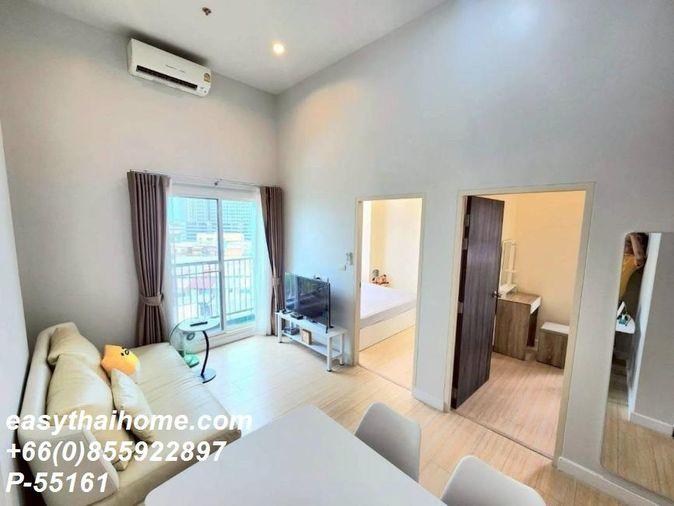 รูป P-55161 |  เมโทร สกาย วุฒากาศ🔥✨ คอนโดให้เช่า 2 ห้องนอน ห้องมุม วิวเมือง เฟอร์นิเจอร์ครบ พร้อมเครื่องซักผ้า ใกล้ BTS วุฒากาศ พร้อมเข้าอยู่ ✨ - รูปที่ 3/7
