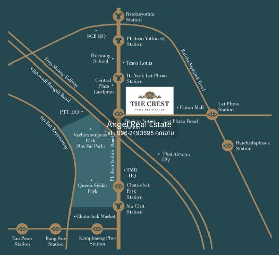 รูป ✨🦄 Ready to move 🦄✨ The Crest Park Residences แถมฟรี แม่บ้านทำความสะอาดตลอดอายุสัญญา!! เฟอร์ครบจบในที่เดียว โทร 096-2493698 (TCRXXX4) - รูปที่ 17/17
